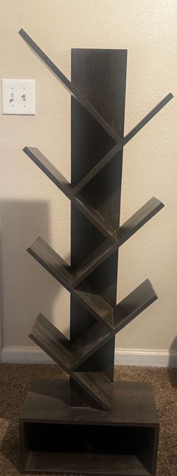 dark grey Hoctieon 6-tier tree bookshelf