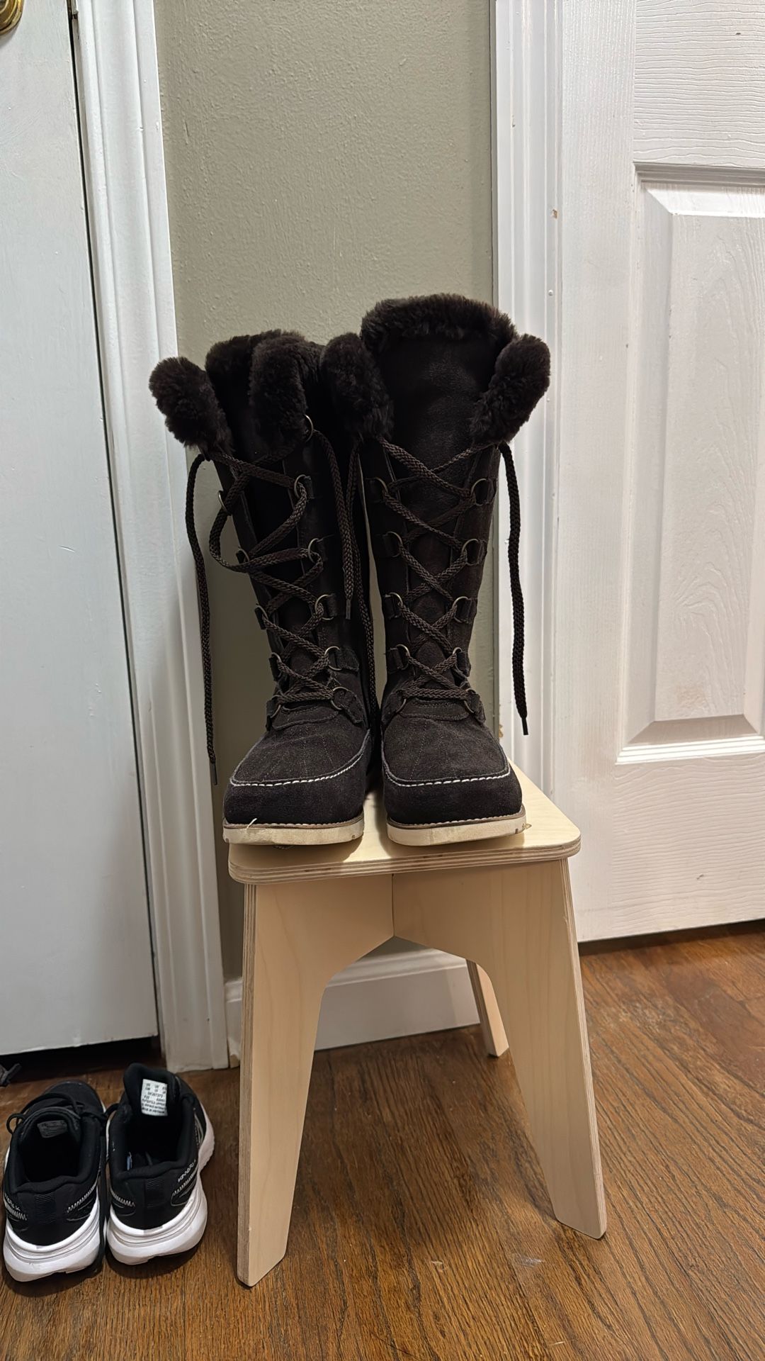 LAMO Suede/Fabric Women Boots Brown Size 7