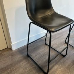 3 Leather Counter Stools 