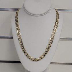 14kt Solid Yellow Gold 24" 9.5mm Mariner Link Chain