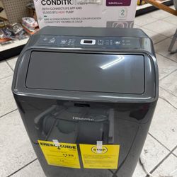 Hisense - 10000 BTU DOE (115-Volts) Gray Vented Wi-Fi enabled Portable Air Conditioner with Heater