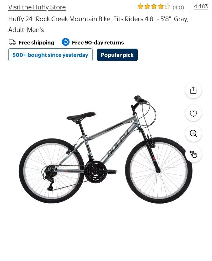 Men Huffy 24 " Hard Rock Creek Mountain Bike