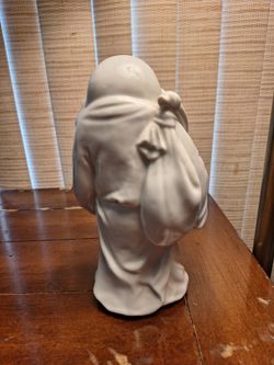 Vintage TOYO 8” White Porcelain Buddha Statue Figure Japan