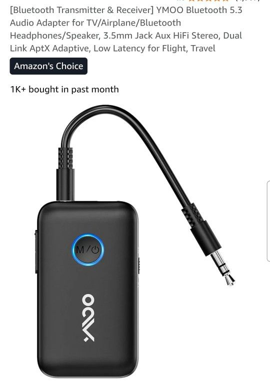 Bluetooth 5.3 Transmitter & Receiver Dual Link AptX Hifi Adaptive Low Latency. Msrp $26