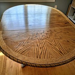 ✨ Custom Refinished Solid Wood Pedestal Dining Table – Exceptional Quality ✨