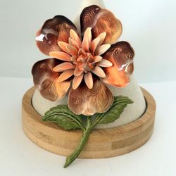 Large Enamel Flower Brooch Pin