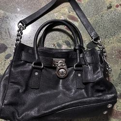 Michael Kors Jet Set Black Leather Tote Satchel/Shoulder Bag