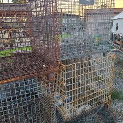 6 Large Metal Crates
