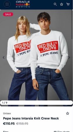 Red Bull Racing x Pepe Jeans - Intarsia Logo Knit Crew Neck Sweater