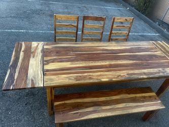 Solid Sheesham Wood Expandable Dining Set