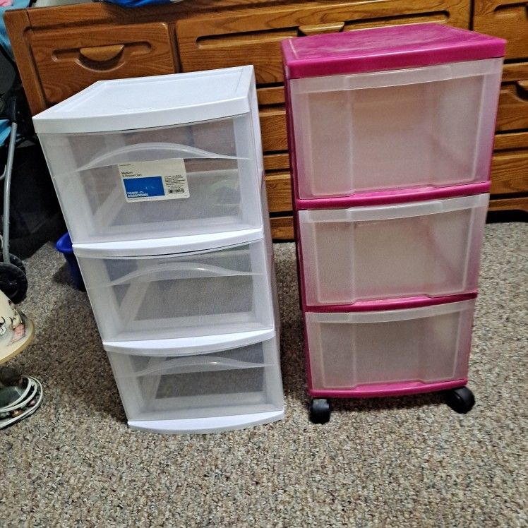 3 drawer plastic storage cart