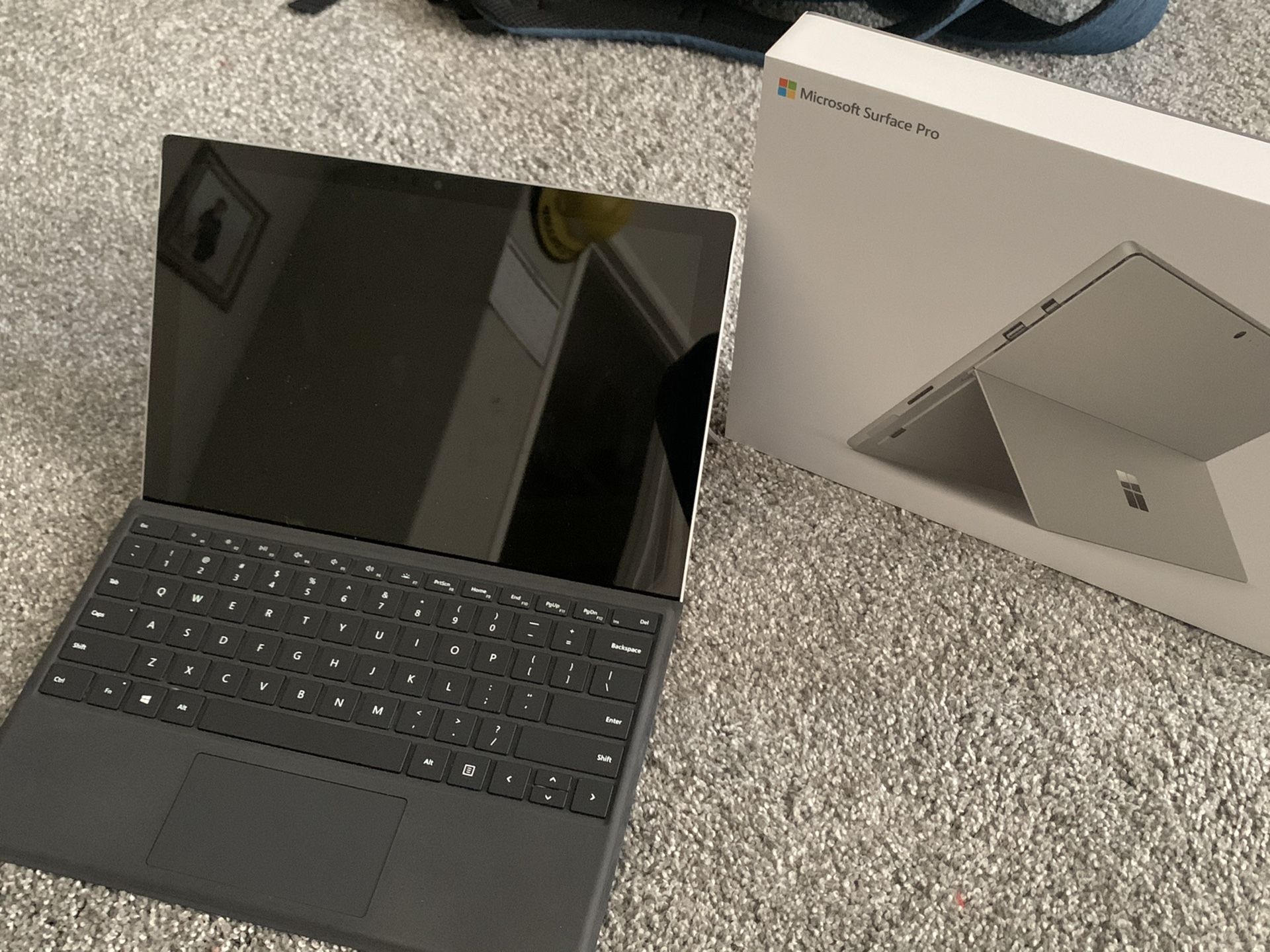 Surface pro 6, with keyboard and charger