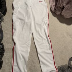 New Men’s Size Small Baseball White Red Pants 