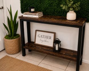 Rustic Entryway Console Table | Solid Wood | Handmade Farmhouse Sofa Table