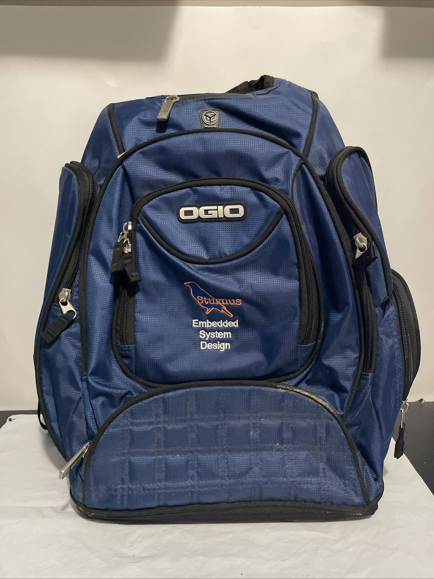 OGIO Sturnus Blue Backpack Bag Logo 18” Bag Stain