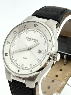 Kenneth Cole Reaction Watch, 41mm size case, 8.5in leather band