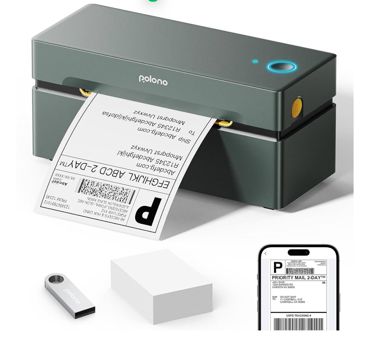 Bluetooth Thermal Shipping Label Printer, Wireless 4x6 Shipping Label Printer for Small Business, Support iOS, Android, Windows and Mac, Compatible wi