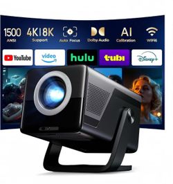 Brand new in box X7 1500 ANSI Smart Projector, 4K/8K Input Support, Native 1080P, 125% sRGB 20W HiFi Speakers Projector with WiFi and Bluetooth, HDR10