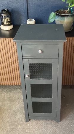 IKEA grey cabinet with glass door
