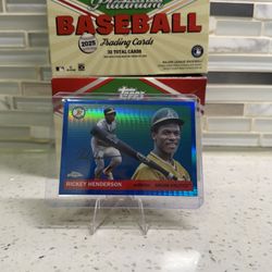 2025 Topps Chrome Platinum Blue Prism #320 Rickey Henderson