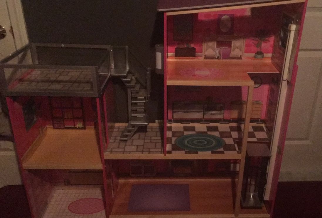$120 doll house with elevator and pool