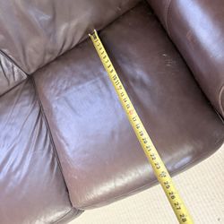 Brown Leather Loveseat – Real Leather – $125 FIRM