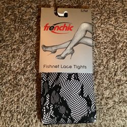 Frenchic fishnet lace tights, fashion, color black, size: S/M