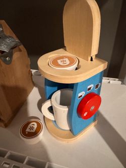 Wooden coffee machine toy