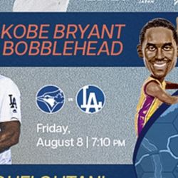 Dodgers Vs Bluejays August 8 Kobe Bryant Bobblehead Night 