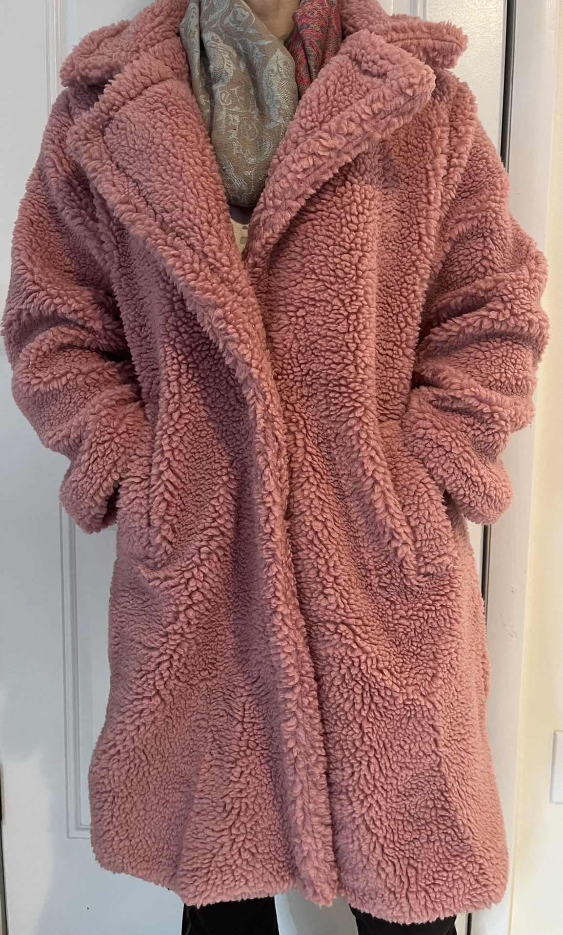 Brand New Dusty Pink Teddy Winter Coat