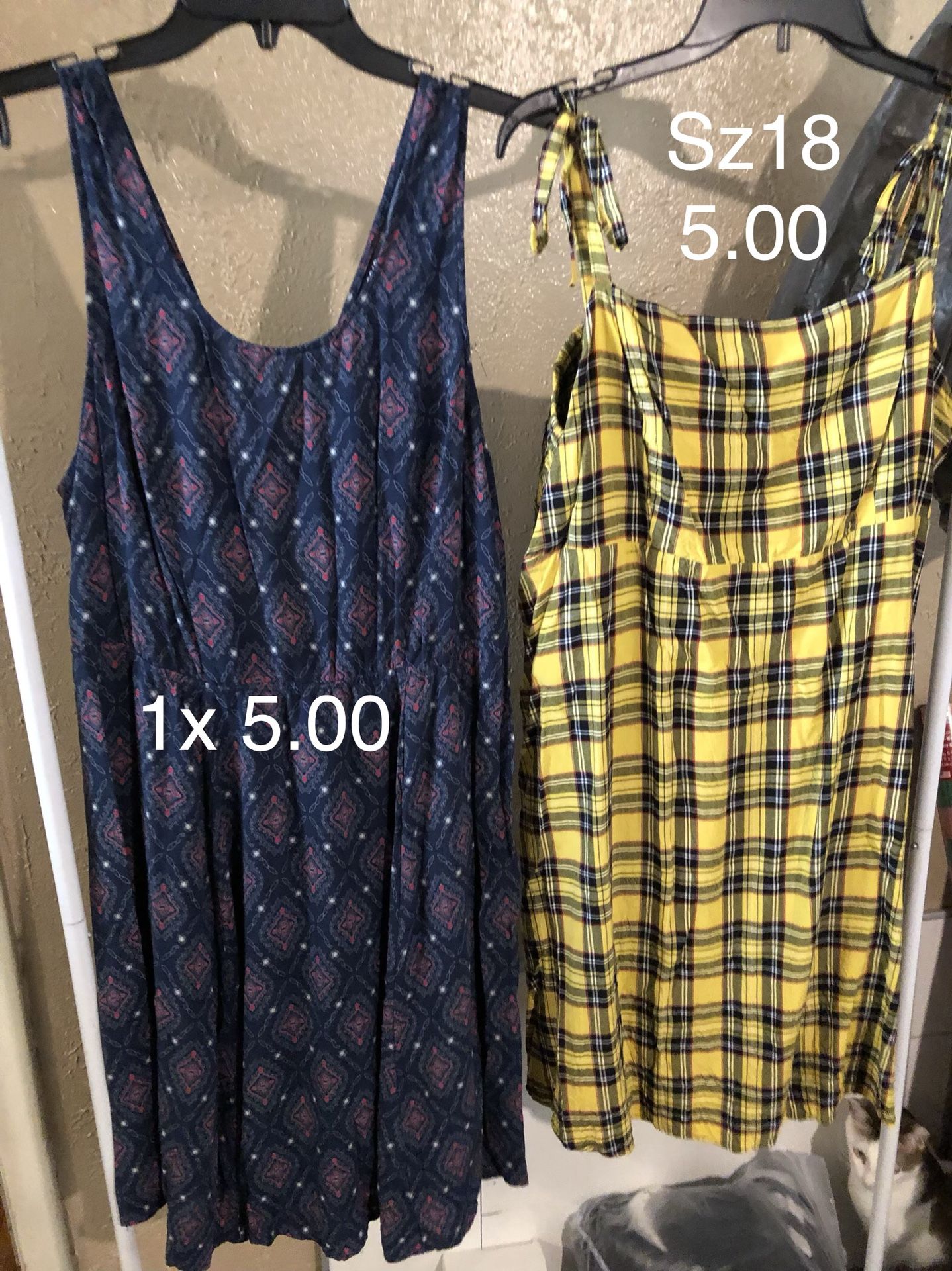 Torrid plus size dresses yellow size 18 blue size 1x