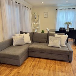 FRIHETEN Sleeper sectional,3 seat w/storage, Skiftebo dark Gray