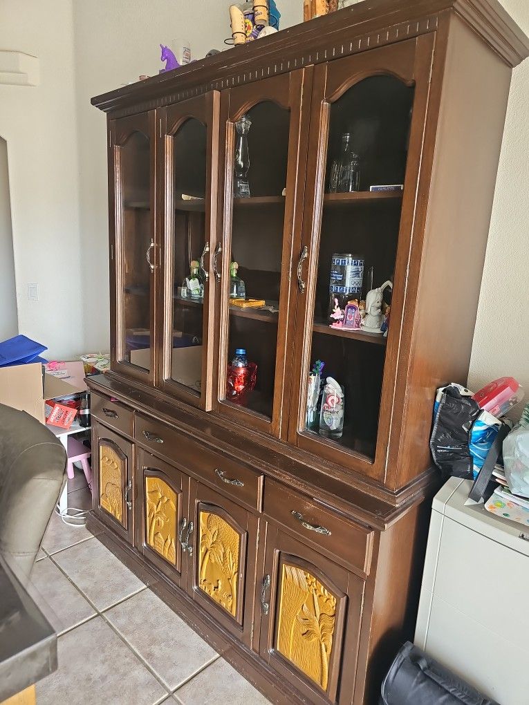 Real Wood China Hutch Hawaiian