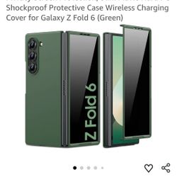 Samsung Galaxy Z Fold 6 Case with Privacy Screen Protection, Slim Matte Hard PC Shockproof Protective Case Wireless Charging Cover for Galaxy Z Fold 6