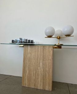 Vintage Travertine Console Table