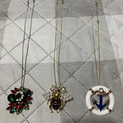 Beautiful Interchangeable Brooch-Pendant Necklaces 