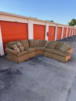 Brown Round Sectional Couch 