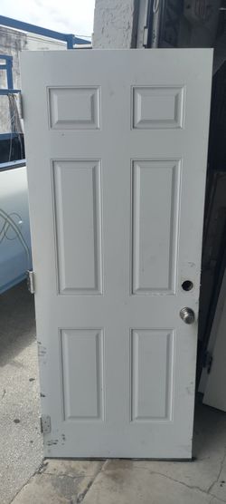 Exterior metal 6 panel single door 32x79 with very little bottom rust see last photo
