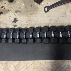 Dumbbells 15’s, 20’s, 25’s, 30’s, 40’s, & 50’s