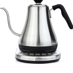 Gooseneck Electric Kettle with Temperature Control - 1L Stainless Steel & BPA Free Plastic - Custom Temp Presets for Teas & Coffee - Keep Warm Option