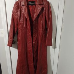 Full Length Vintage Leather Jacket Coat