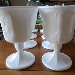8 Milk Glass