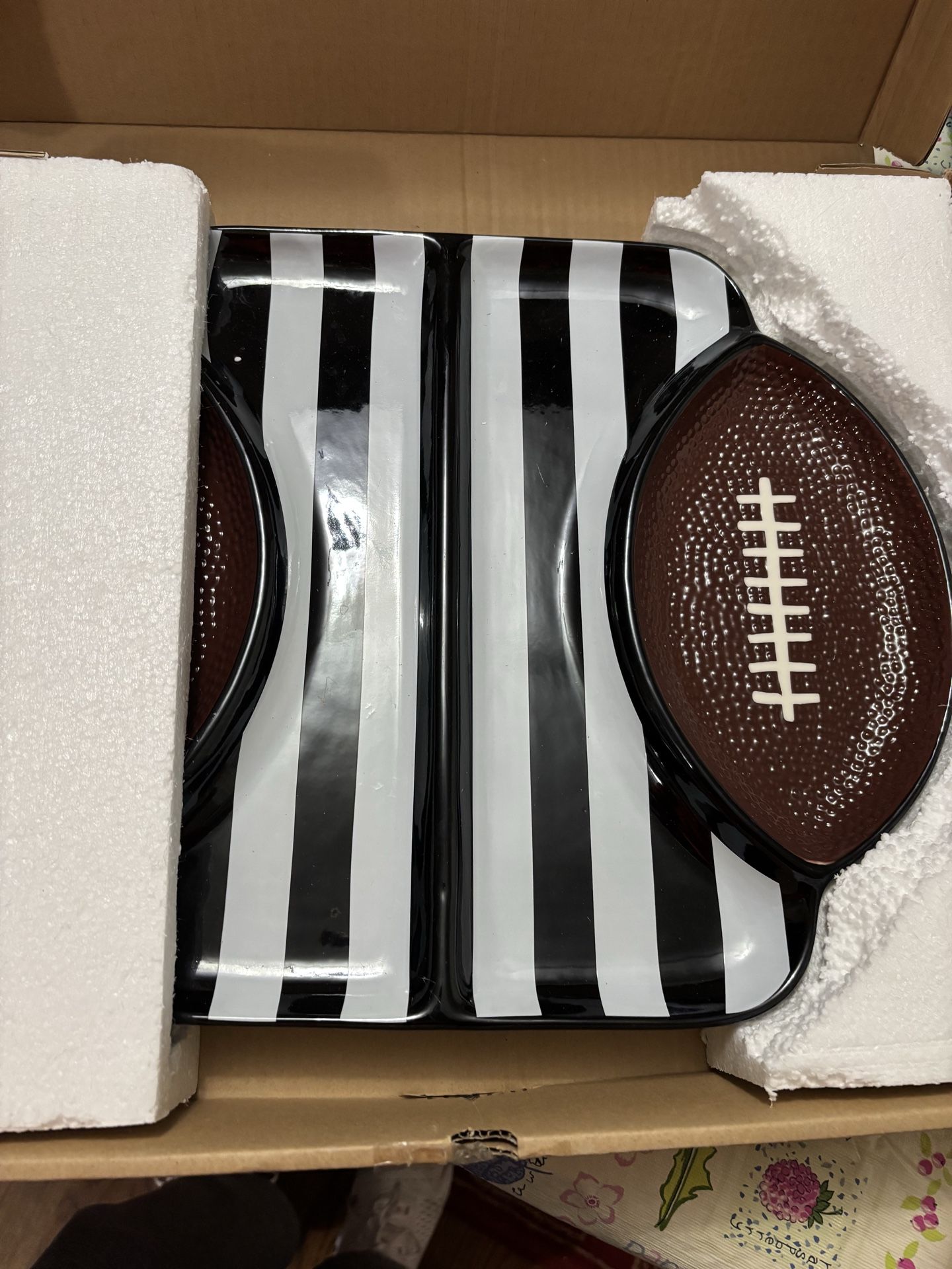 Celebration Home stone Football platter