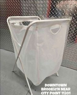 🔥IKEA JALL White Folding Laundry Hamper Spacious Top