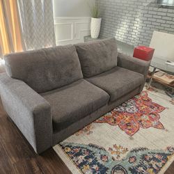 Grey 3 Person Sofa With Matching Throw Pillows Good Condition 