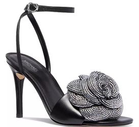 Michael Kors Women's Elodie Rosette Strappy Block Heel Sandals Multi Size 6.5M