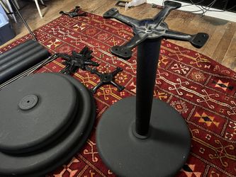5 Black Cast  Iron Table Bases