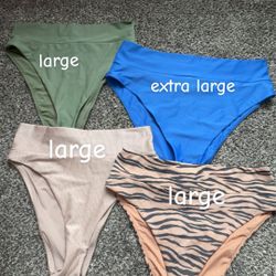 Set Of 4 Aerie High Waisted Bikini Bottoms