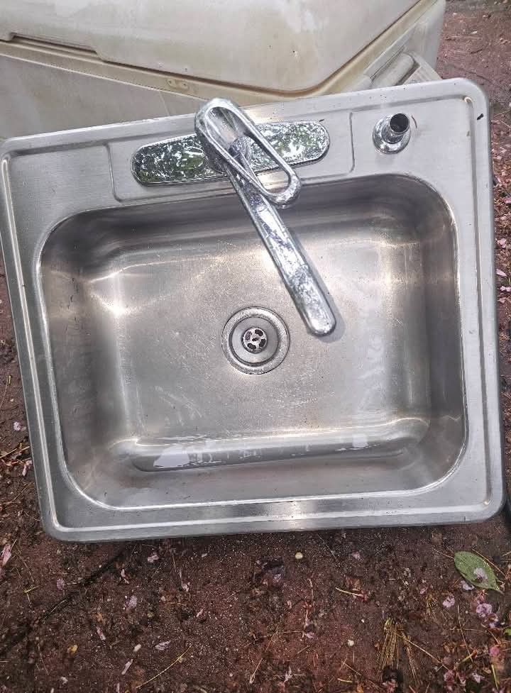 Price Is Firm... Stainless Steel Sink With Brass Faucet