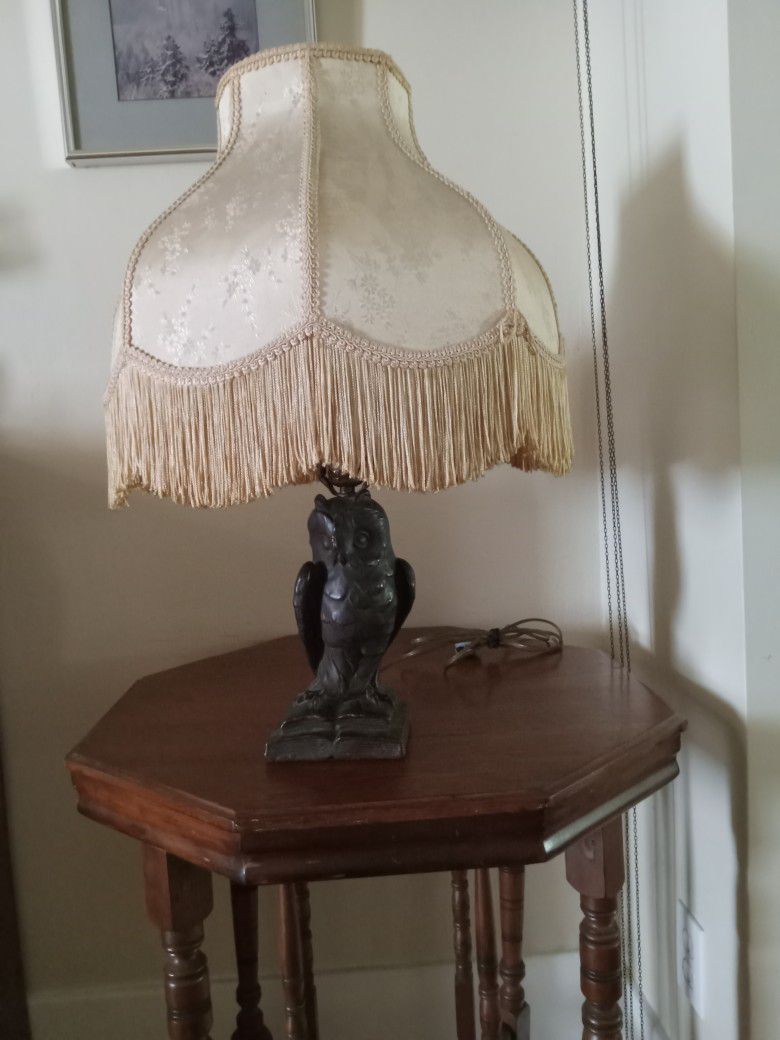 Antique Josef Krupka Owl Lamp